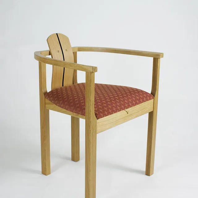 wooden chair side facing 